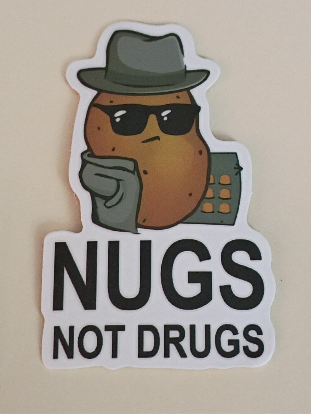 10/$10 Stickers Decal - Potato Man In Hat & Shades - Nugs Not Drugs
